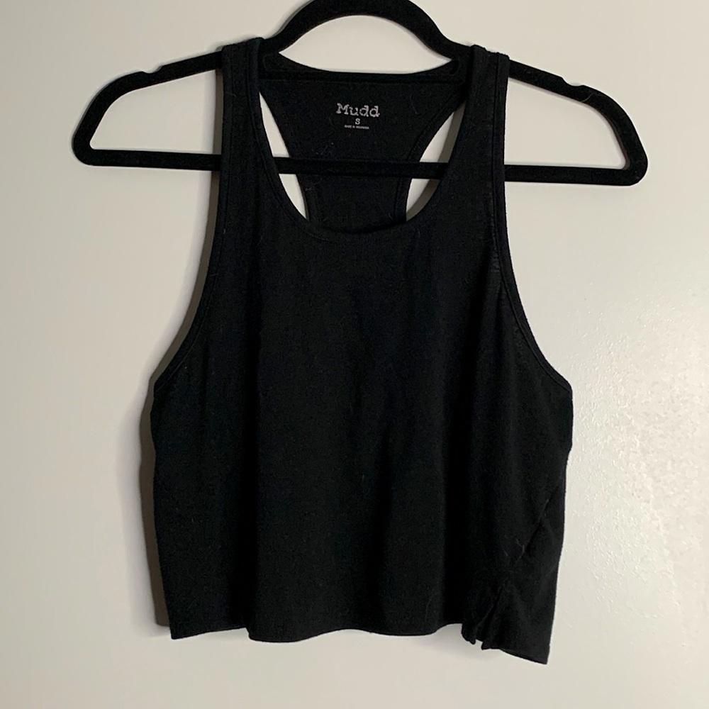 Mudd Crop Racerback Tank Top with Notch detail to cinch in waist Size S